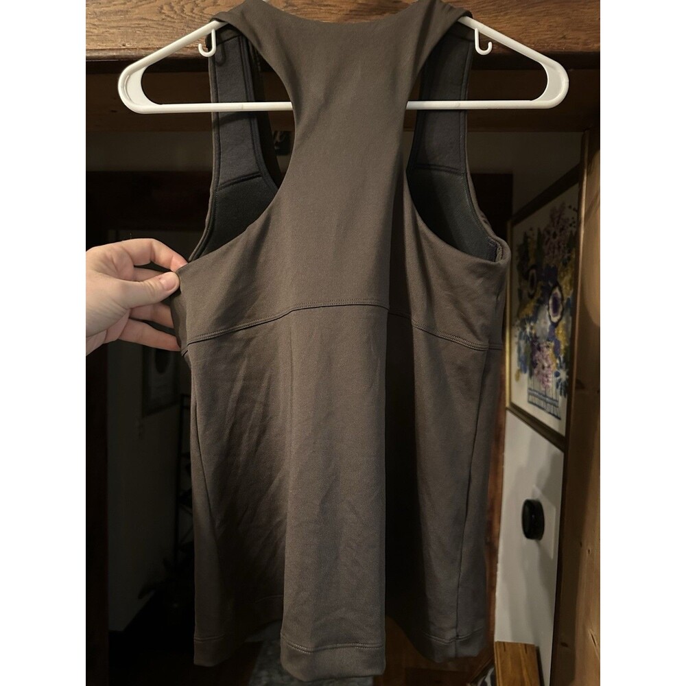 Athleta Built-In Bra Racerback Sports Tank Top Brown 38C Women's Regular Size - Picture 4 of 4